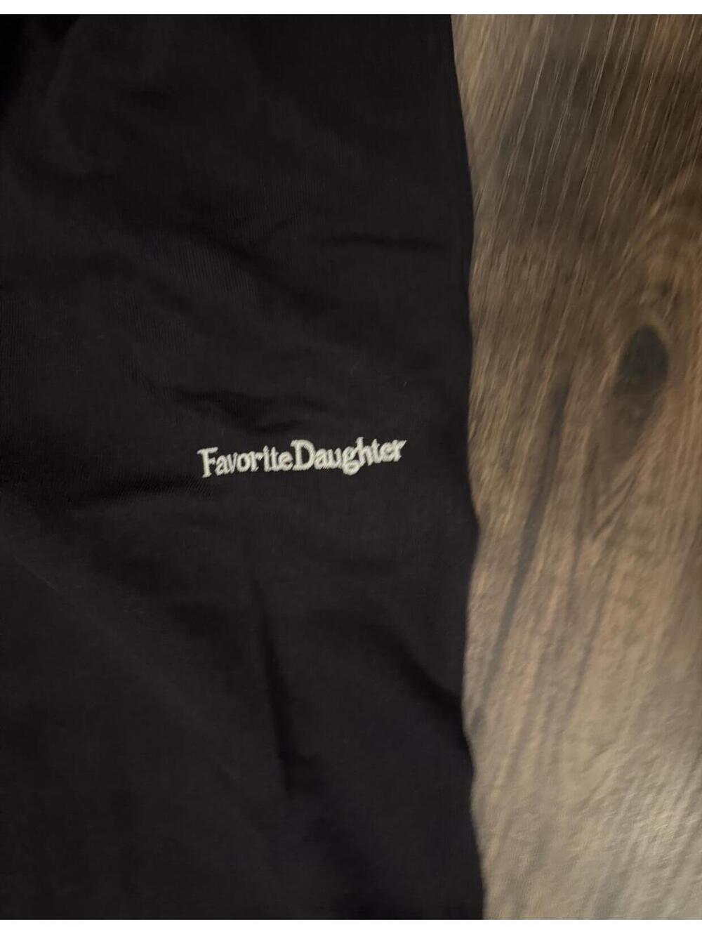 Favorite Daughter Black Logo Wide Leg Sweatpants sz L